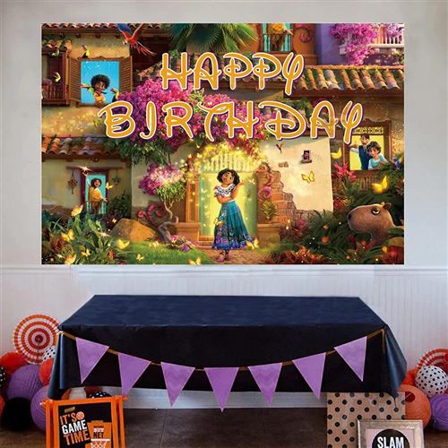Toile de fond Encanto Disney, décoration d'anniversaire pour