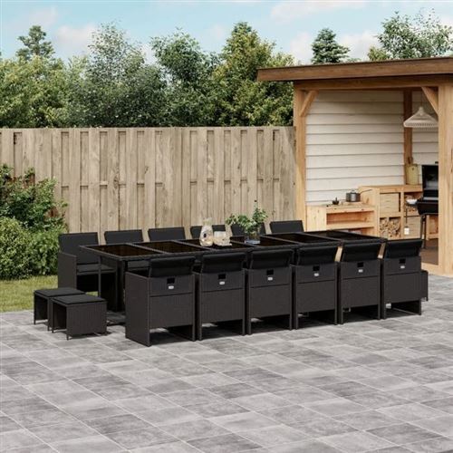 Non Communiqué Noir Vidaxl Salon De Jardin Avec Coussins 12 Pcs, Canapés De Patio, Ensemble De Meubles, Mobilier De Terrasse Extérieur, Beige 3224204