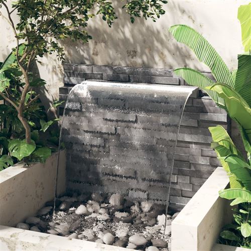 Vidaxl lame de cascade de piscine avec led acier inoxydable 110 cm