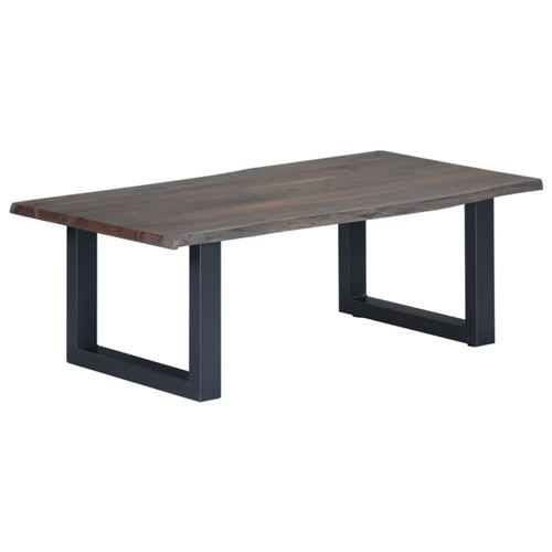 vidaXL Table basse avec bord naturel Gris 115x60x40 cm Bois d'acacia