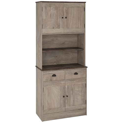 Buffet / Meuble de rangement coloris chêne noeud / rouille - Hauteur 200 x Longueur 82.8 x Profondeur 40 cm