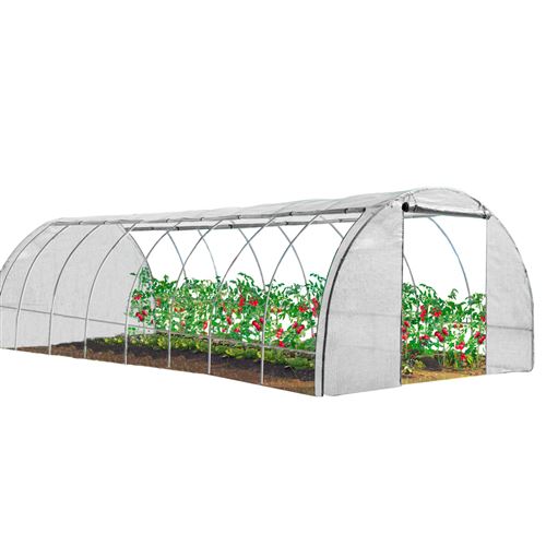 Serre de jardin blanche 24m² 8x3 M