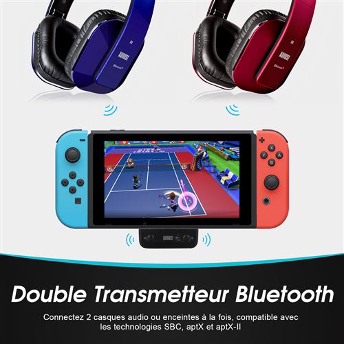 Compatible avec Nintendo Switch, casque Bluetooth sans fil et adaptateur  Bluetooth PC, adaptateur émetteur audio Bluetooth TYPE-C prenant en charge  le chat vocal dans le jeu, faible latence. 