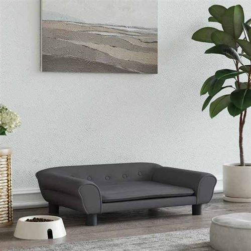 Meilleurs prix pour vidaXL Lit pour chien gris foncé 70x48x22 cm velours