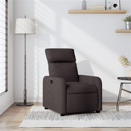 Vidaxl Marron Fauteuil Inclinable - Foncé Tissu - Image 3