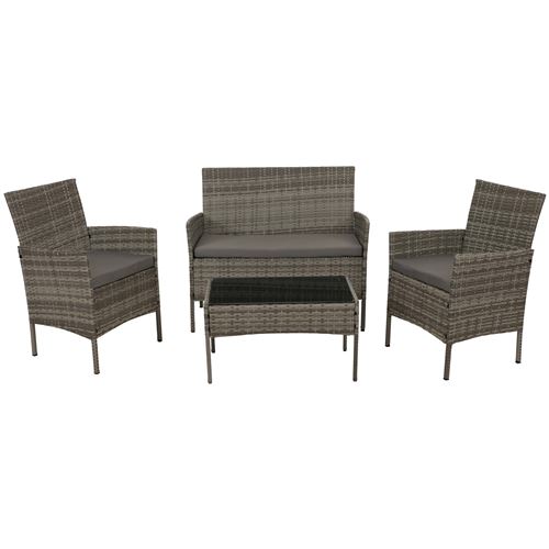 Mendler Gris/Clair Garniture De Jardin En Poly Rotin Hwc-N98 Coussins - Image 3