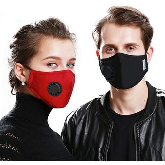 Noir Lavable Avec CINQ Filtres Protection Anti Pollution & Anti Poussière 
