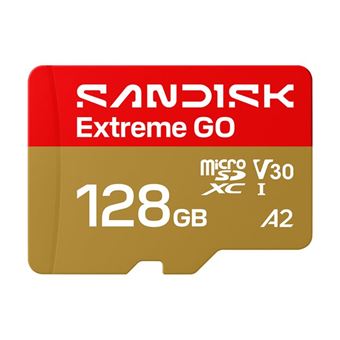SanDisk Extreme Go - Carte mémoire flash - 128 Go - A2 / Video Class V30 / UHS-I U3 - microSDHC UHS-I - 1