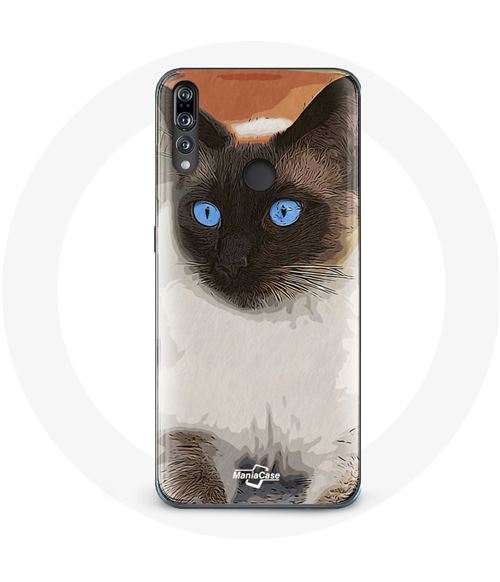 Coque pour Huawei p30 lite Siamois Noir et blanc Yeux Bleus Maniacase