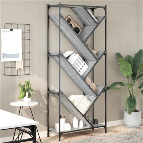 VIDAXL - Bibliothèque - Sonoma - Gris - 79x30x180 cm - Image 3
