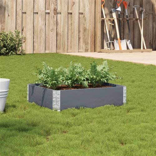 VIDAXL - Jardinière - Bois de Pin Massif - 80x60 cm - Gris - Image 3