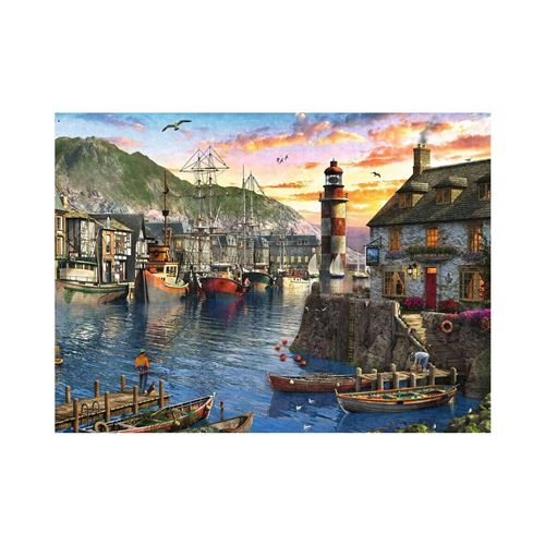 Puzzle Ravensburger - Lever de soleil sur le port, 500 pièces