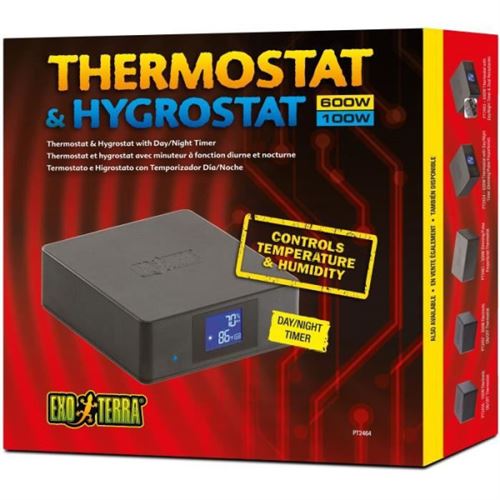 Comparer les prix de Thermostat et hygrostat pour terrarium  EXO TERRA  Avec minuteur  Fonction diurne et noctu