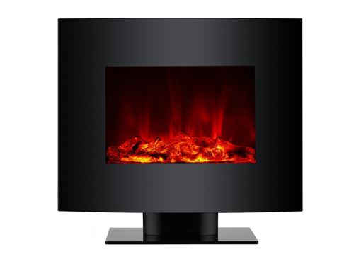 Non Communiqué Noir Cheminée Électrique 2Kw Verre Trempé Avec Télécommande Purline Che-340