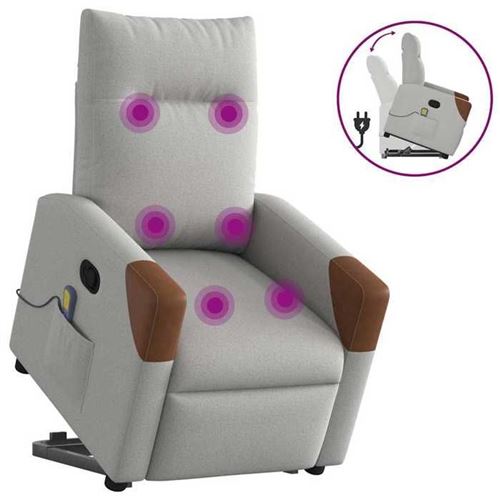 Non Communiqué Gris Vidaxl Fauteuil De Massage, Relaxation Tissu Wolk