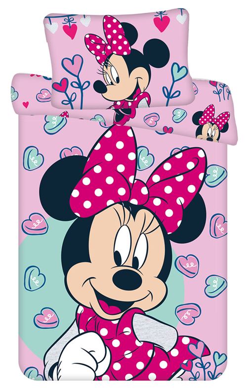 Disney Minnie Mouse Faces Parure de lit complète 7 pièces – Comprend une  couette et un ensemble de draps – Microfibre ultra douce résistante à la  décoloration – (Produit officiel Dinsey) 
