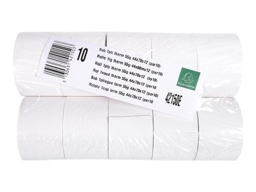 Exacompta exacompta bobine thermique pour caisses, 44 mm x 60 m noir