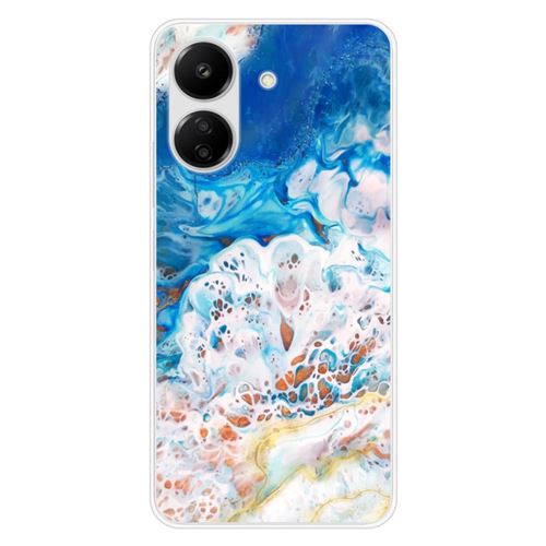 Coque en silicone imprimée compatible Xiaomi Redmi 13C 4G Marbre océan