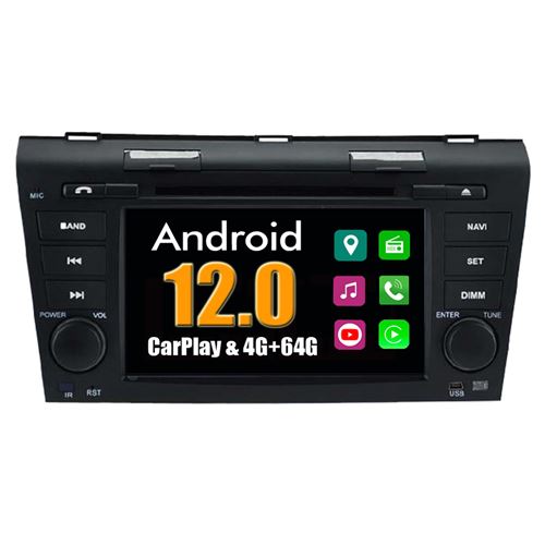 Autoradio CarPlay Multimédia RoverOne Android 4Go RAM 64Go ROM GPS pour Mazda 3 Axela 2003 - 2009