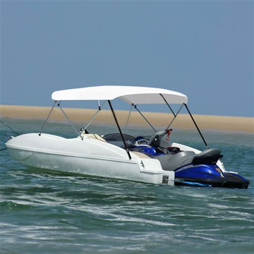 vidaXL Auvent bimini à 4 arceaux Blanc 243x(230-244)x137 cm