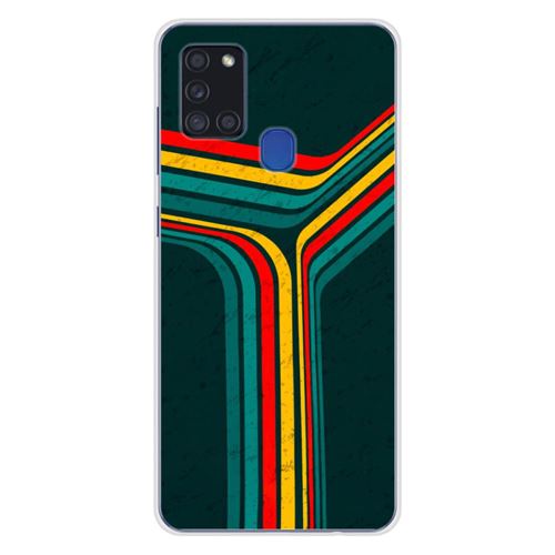 Coque en silicone imprimée compatible Samsung Galaxy A21S Retro lines
