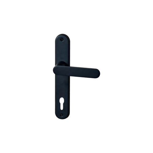 Poignée de porte sur plaque à clé classique modèle Daphné - Noir velouté