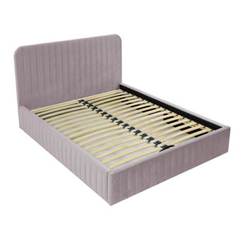 Stuart - lit coffre - 180x200 cm - sommier inclus - en velours - Rose - 1