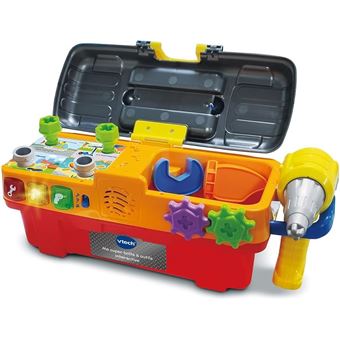 NCKIHRKK – Boîte à Outils Enfant 72 Pièces – Perceuse Jouet, Vêtements De Travail, Accessoires – Dès 3 Ans – Étui De Rangement