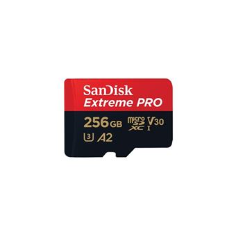 SanDisk Extreme Pro - Flash-Speicherkarte (microSDXC-an-SD-Adapter inbegriffen) - 256 GB - A2 / Video Class V30 / UHS-I U3 / Class10 - microSDXC UHS-I - 1