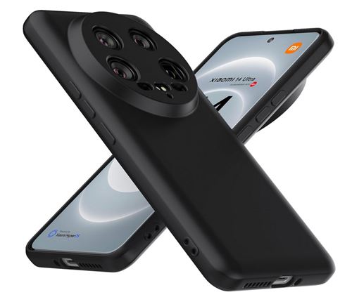 Coque pour Xiaomi 14 Ultra 5G - housse etui silicone gel fine + verre trempe - NOIR - htdmobiles