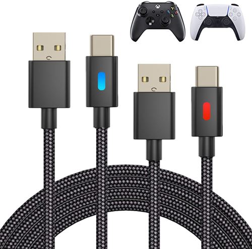 Ti-Smart - Câble de charge pour manette PS5 et Xbox - 3m - Noir - Image 2