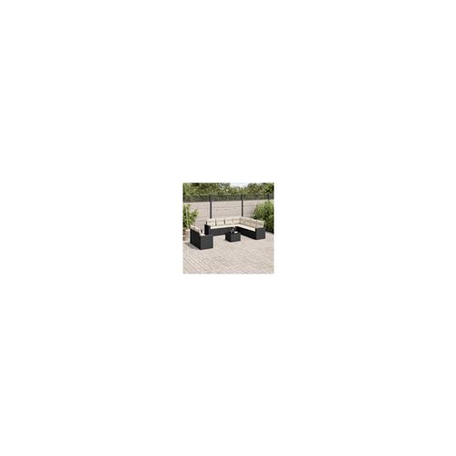 Salon de jardin modulable GENERIQUE noir 9 personnes resine tressee 62 x 62 x 69 cm 10 pieces