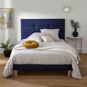 Tête de lit déco Cozy chiné bleu nuit 150 - Merinos