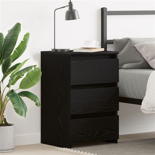 vidaXL Cabinet de chevet Chêne noir 40 x 35 x 62,5 cm