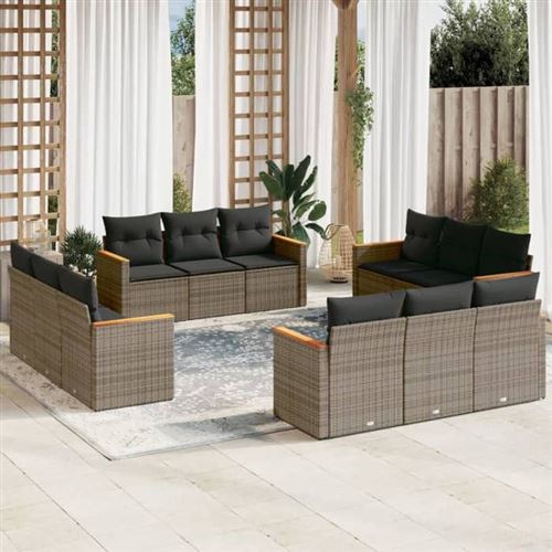 VIDAXL - Salon de Jardin - 12 Pièces - Gris - Image 2