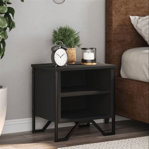 vidaXL - Table de chevet - Noir - 40x30x40 cm - Lot de 2 - Image 3