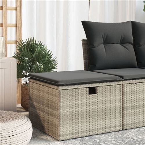 vidaXL - Tabouret de Jardin - 55x55x37cm - Gris Clair - Image 2