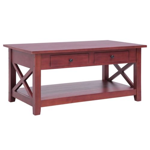 vidaXL Table basse Marron 100x55x46 cm Bois d'acajou massif