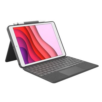 Logitech Combo Touch - Clavier et étui - avec trackpad - rétroéclairé - Apple Smart connector - QWERTY - Espagnol - graphite - pour Apple 10.2-inch iPad (7ème génération, 8ème génération, 9ème génération) - 1