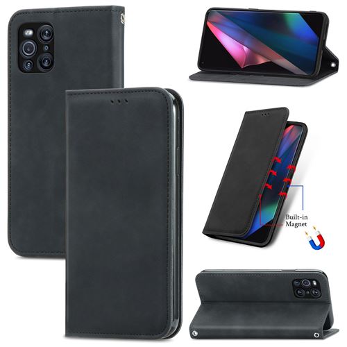 MPFRANCE Housse pour OPPO Find X3 Pro 5G Noir [Velours]
