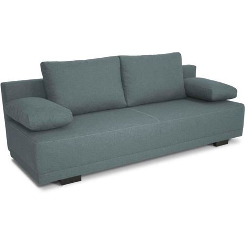 Canapé clic-clac – Tissu Bleu – L 195 x P 122 x H 78 cm – LARA - Fabriqué en Ukraine