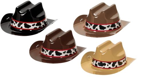 Amscan mini chapeaux de cowboy 8 pièces marron/noir 12 cm
