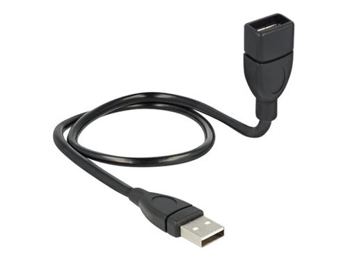 Delock ShapeCable - USB-verlengkabel - USB (V) naar USB (M) - 50 cm - zwart