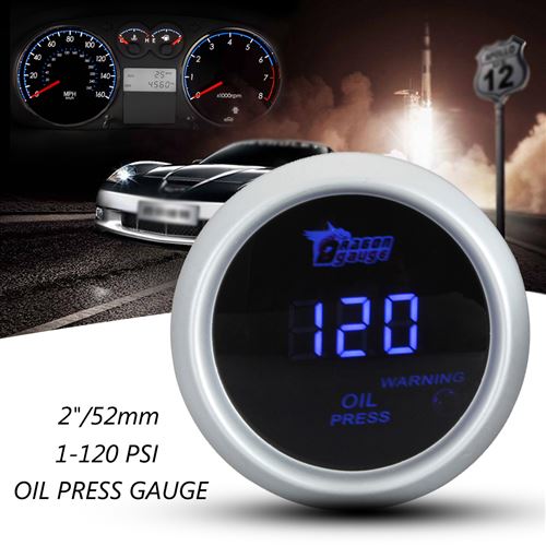 Moteur de voiture 2 pouces numérique LED presse à huile électronique blanc