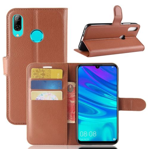Etui en PU litchi marron pour votre Huawei Y7 (2019)
