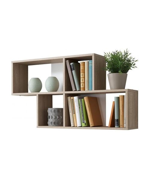 NORA Etagere murale - 100 x 53 x 19,5 cm - Chene Blanc