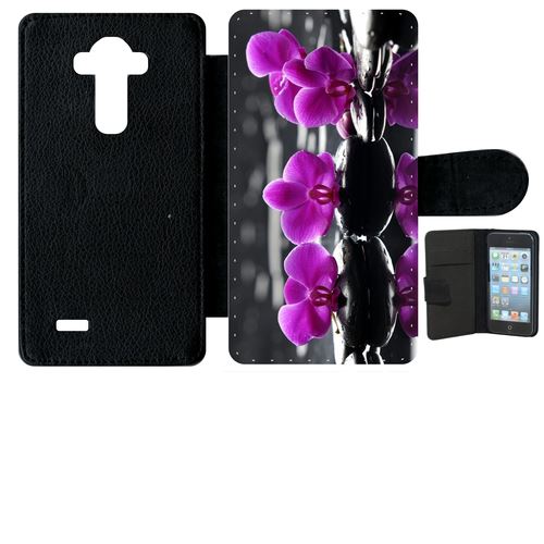 Etui À Rabat Lg G4 Orchide Violette Fond Gris