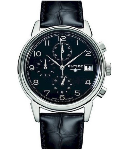 Elysee Montre pour Homme Chronographe Quartz avec Bracelet de Cuir 80551