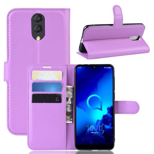 Etui en PU violet avec support pour votre Alcatel 3L (2019)