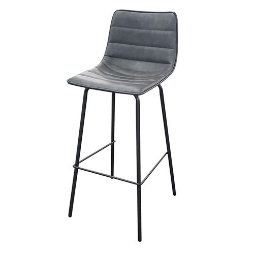 Tabouret de bar industriel Brooklyn - 44 x 53 x 92 - Gris